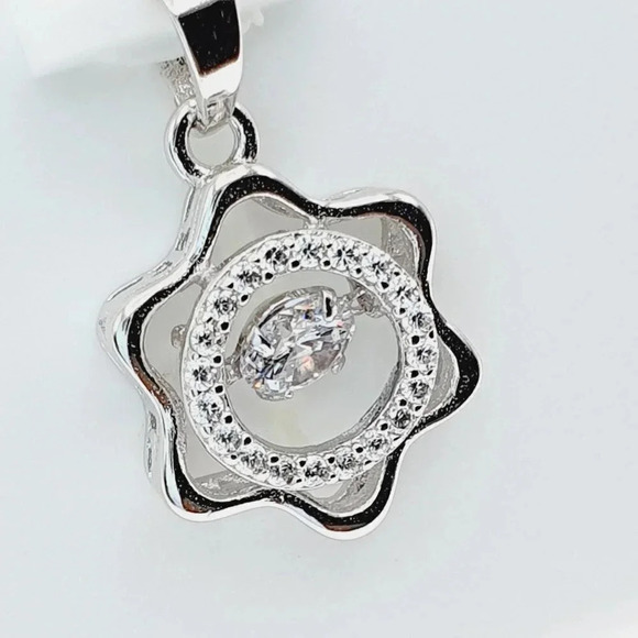925 Sterling Silver Cubic Zircon Pendant for Women/Girls, US925P1114 - Picture 3 of 7